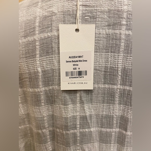 Kivari Serena Babydoll Mini Dress - White - size 10 US - NWT - Picture 11 of 16